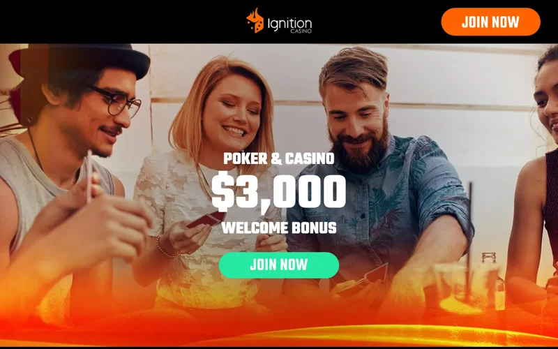 Ignition Casino website screenshot showing welcome bonus offer